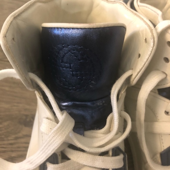 Gucci White GG Soft Leather High Top Sneakers - Picture 8 of 9